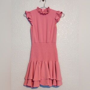 Miss Behave Elegant Pink Ruffled Kids Formal Mini Dress